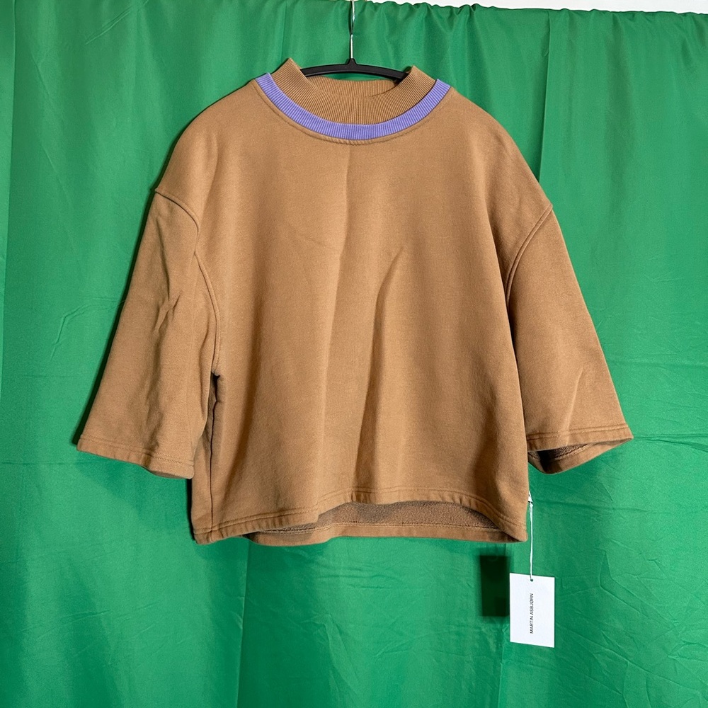 MARTIN ASBJORN double mock neck S/S sweatshirt NWT